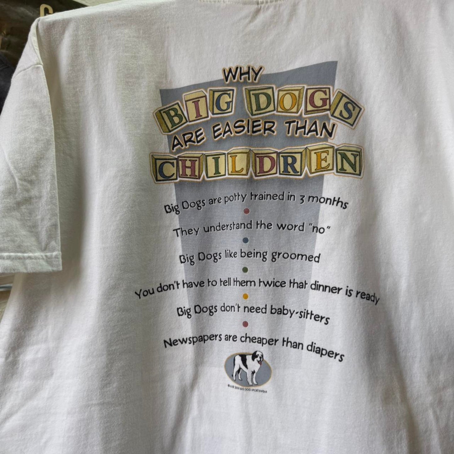 Vintage Big Dogs Easier than Children T-Shirt - X-Large
