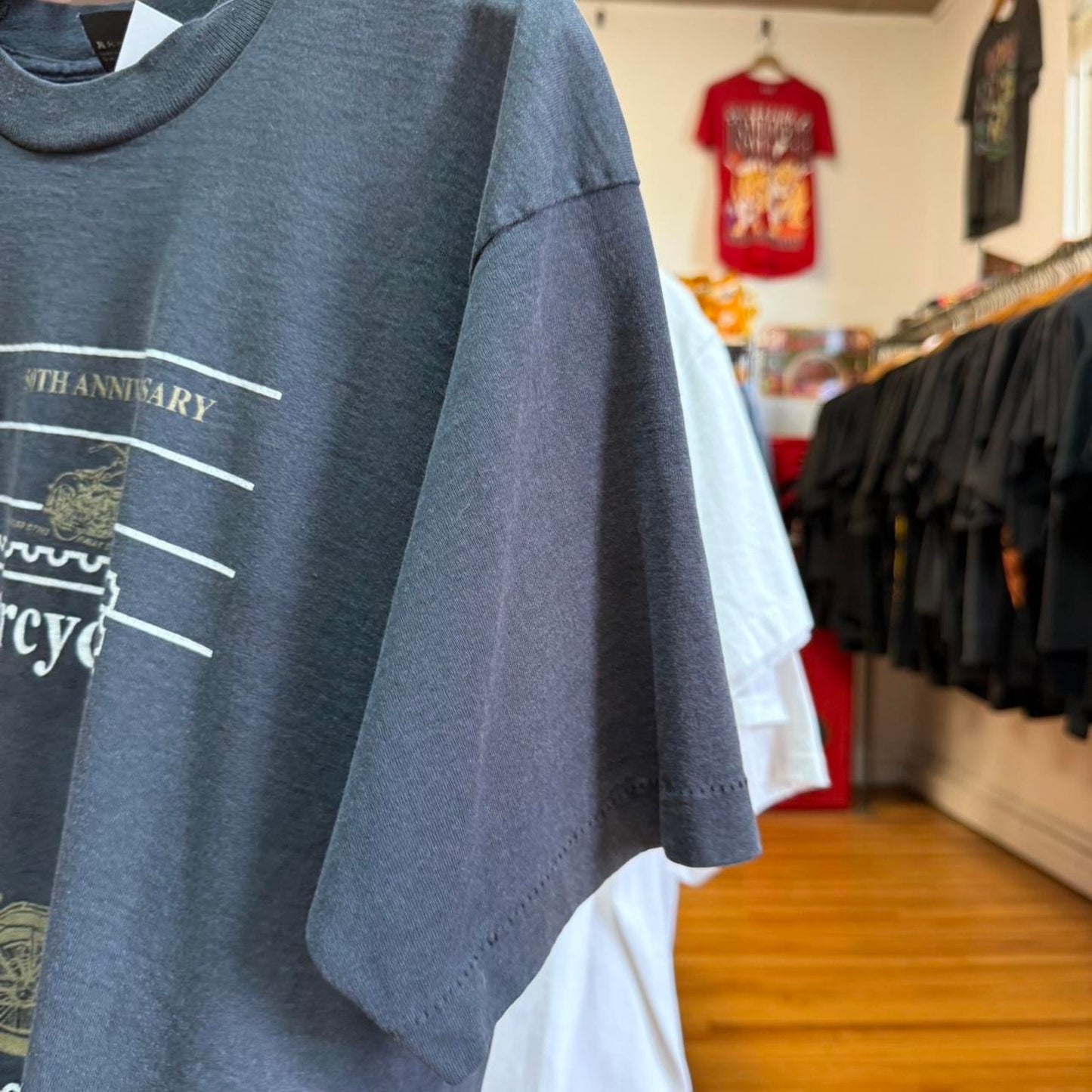 Vintage 90s Motorcycle USPS Stamp Harley T-Shirt