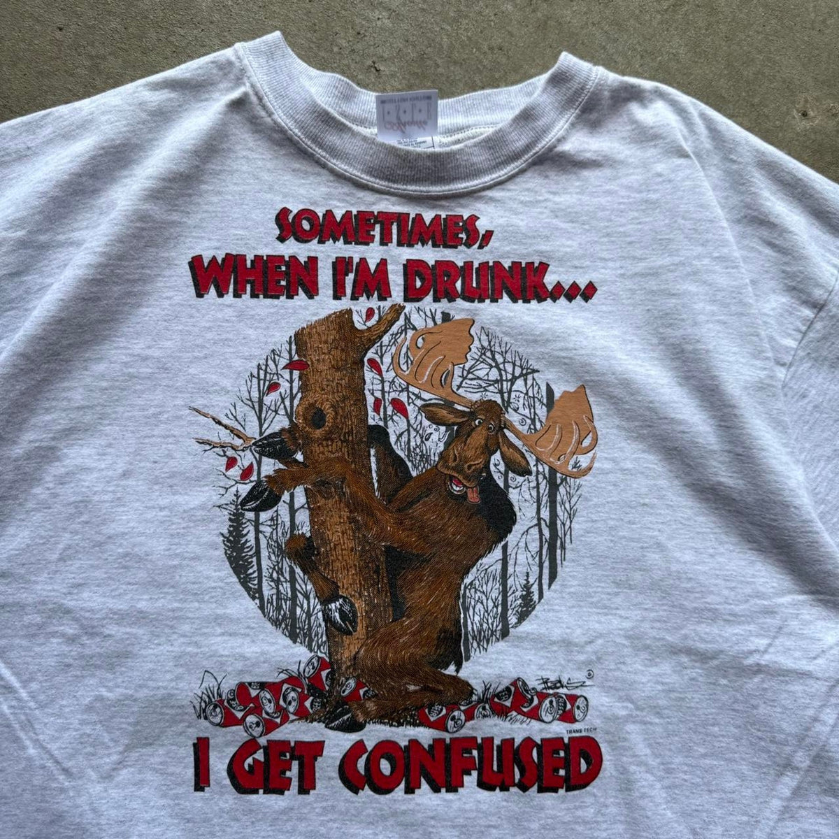 Vintage 90s When I’m Drunk I Get Confused Moose T-Shirt - XX-Large