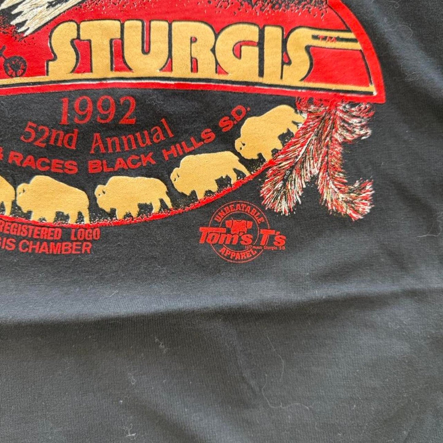 Vintage 1992 Black Hills Motor Classic Sturgis Biker T-Shirt - X-Large