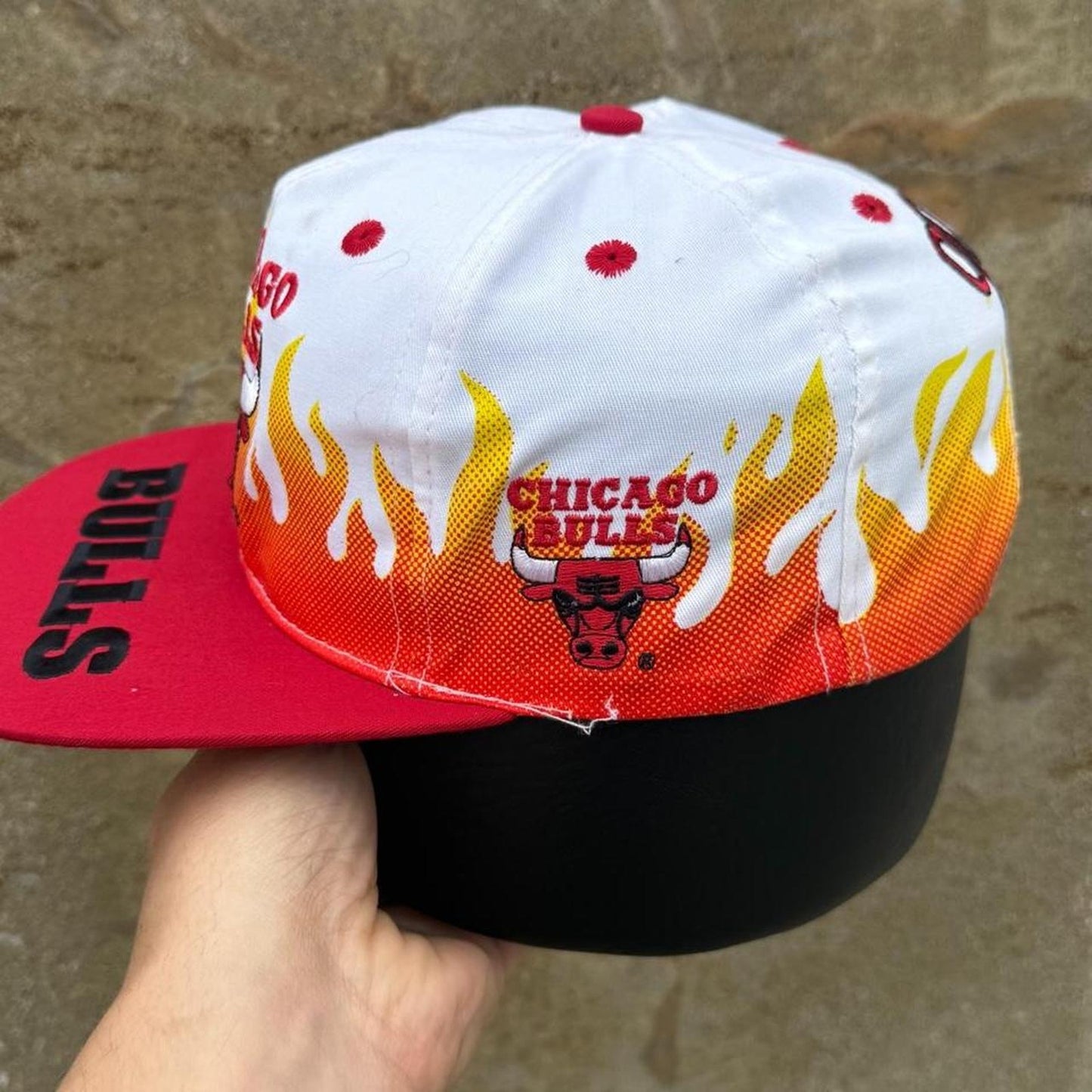 Vintage 90s Chicago Bulls Flame NBA Snapback Kids