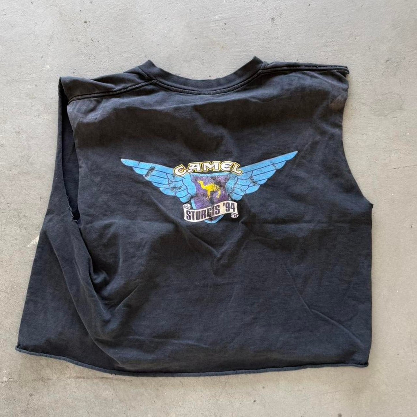 Vintage 90s Camel Cigarettes Sturgis Crop T-Shirt - X-Large