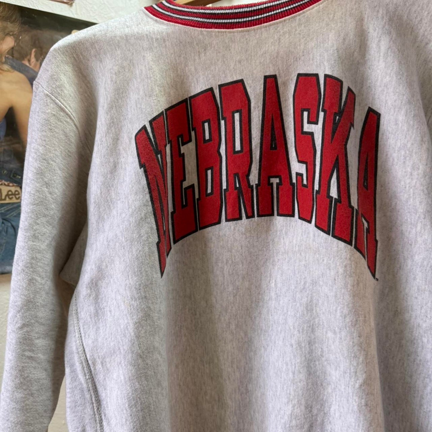 Vintage 90s Nebraska Huskers Ringed Collar Crewneck - X-Large