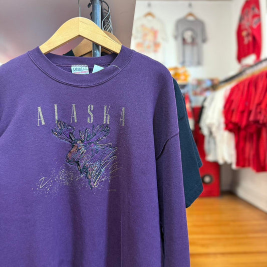 Vintage 90s Alaska Moose Animal Nature Crewneck