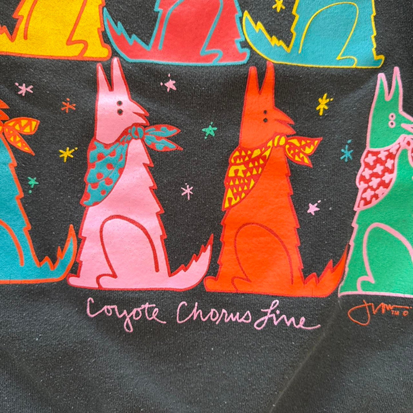 Vintage 90s Wolf Animal Art Style Crewneck - Medium