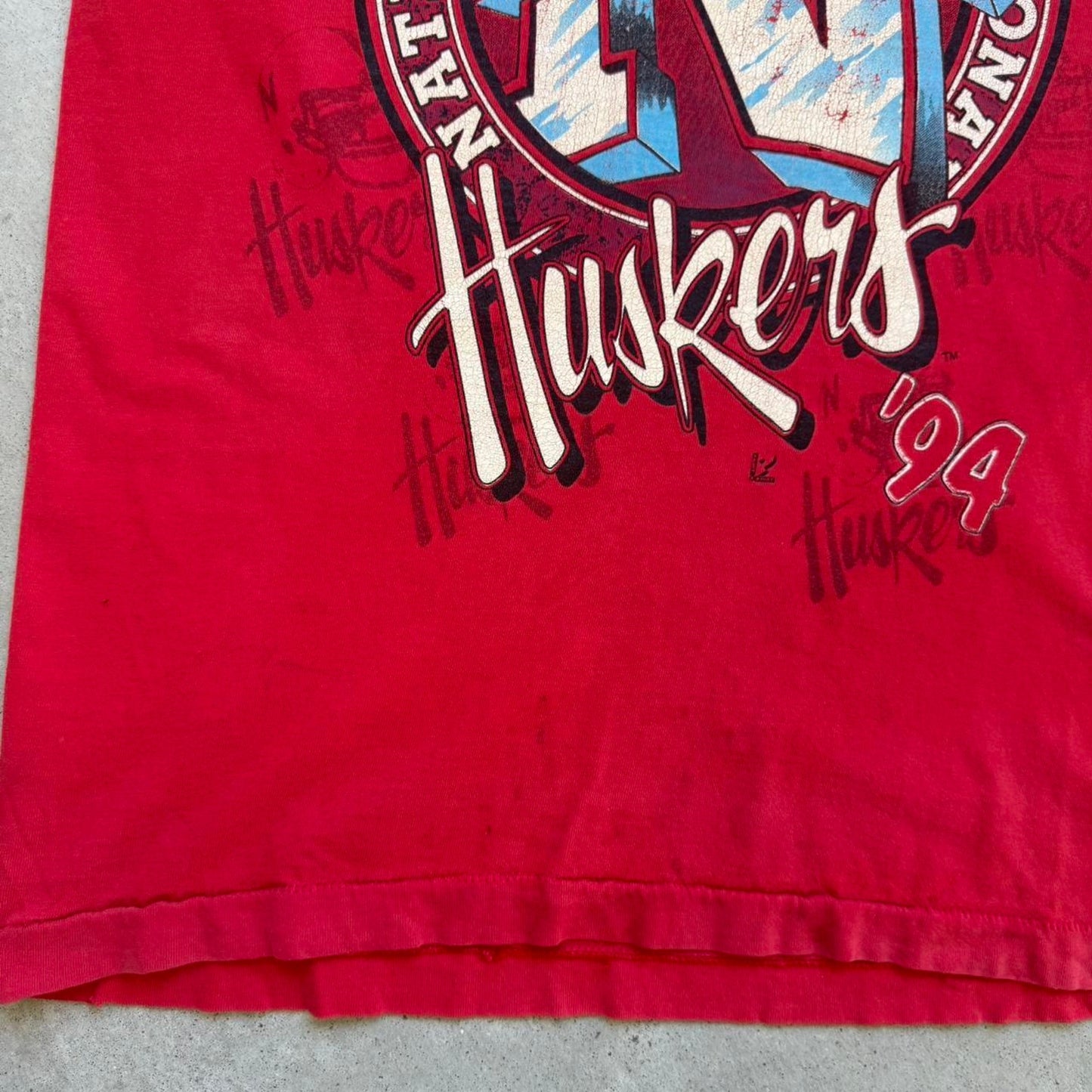 Vintage 1994 Nebraska Huskers National Champs T-Shirt - Large