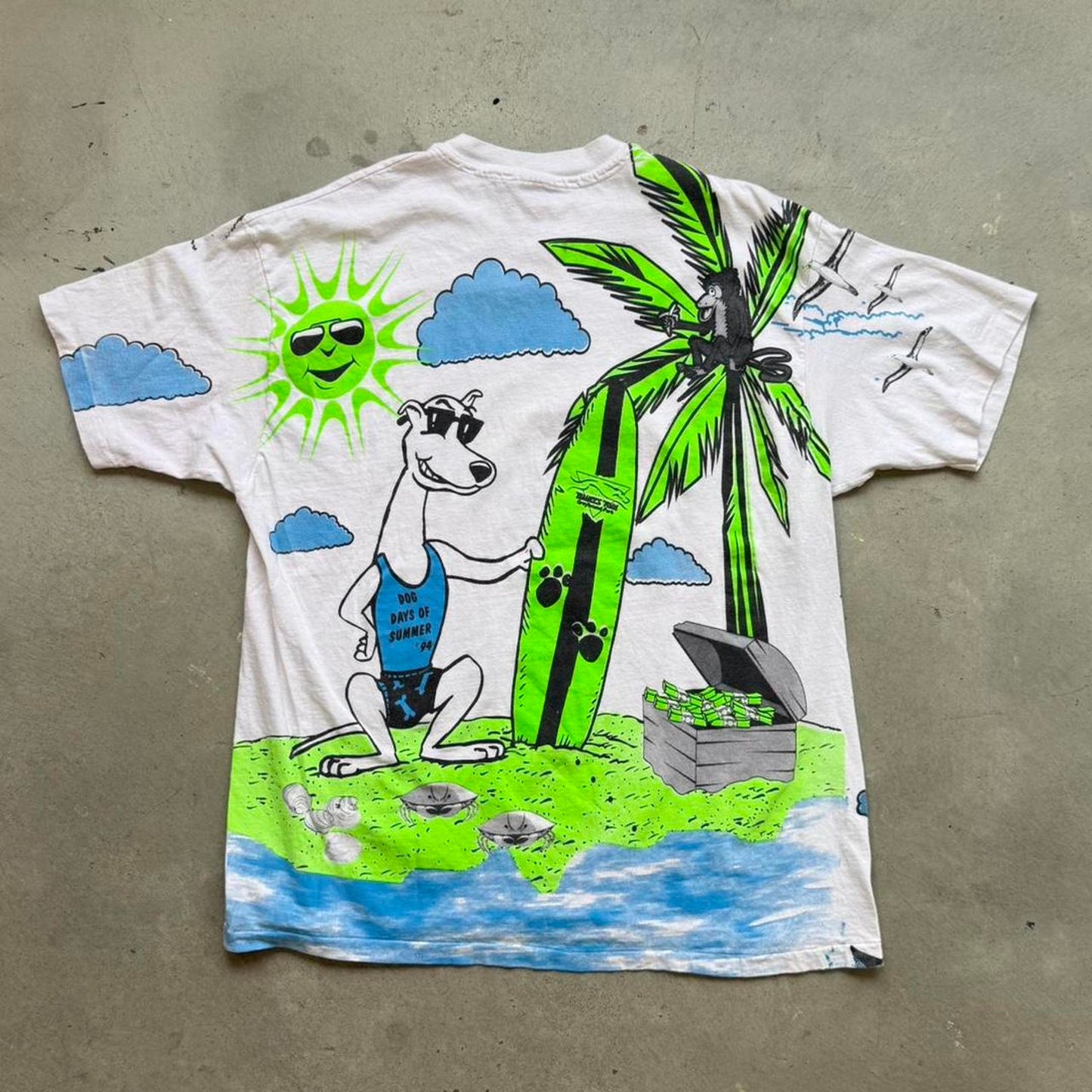Vintage 90s Bluffs Run Greyhound Park Surfing AOP T-Shirt - X-Large