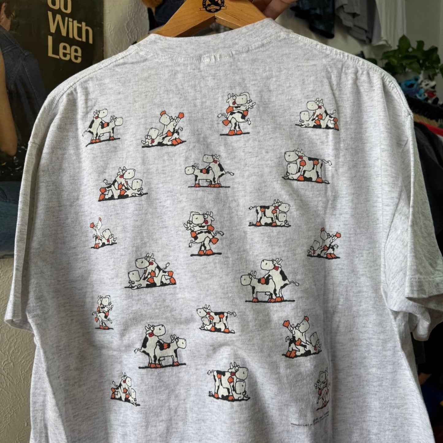 Vintage 90s Cow S*x Position Animal Cartoon T-Shirt - X-Large