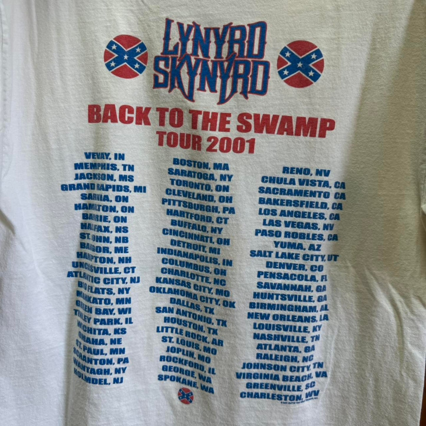 Vintage 2001 Lynyrd Skynrd Back to the Swamp Band Concert T-Shirt