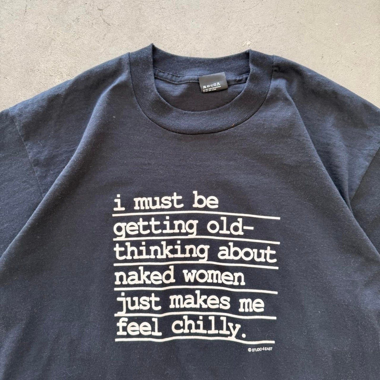 Vintage 90s Getting Old Naked Humor Text T-Shirt - X-Large
