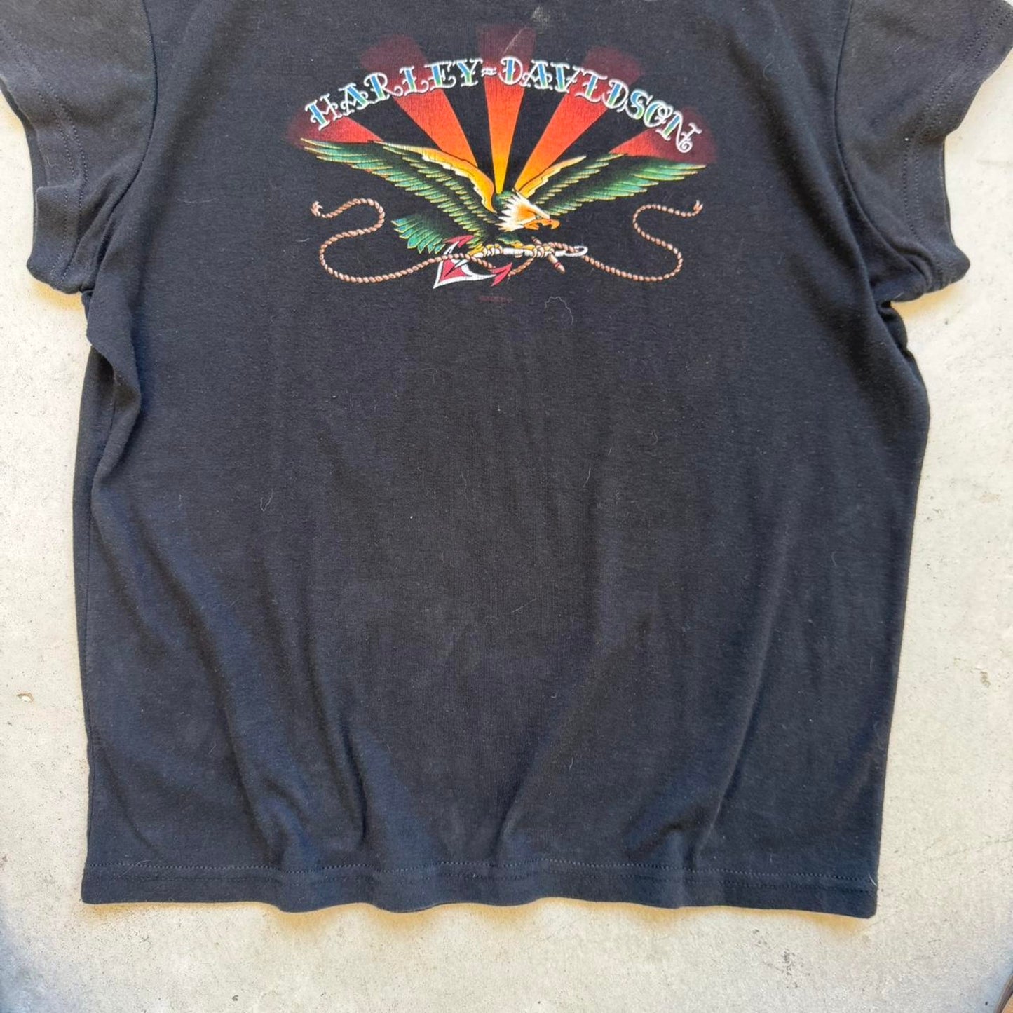 Vintage Harley Davidson Motorcycles Rising Sun Eagle Biker T-Shirt - X-Large (W)