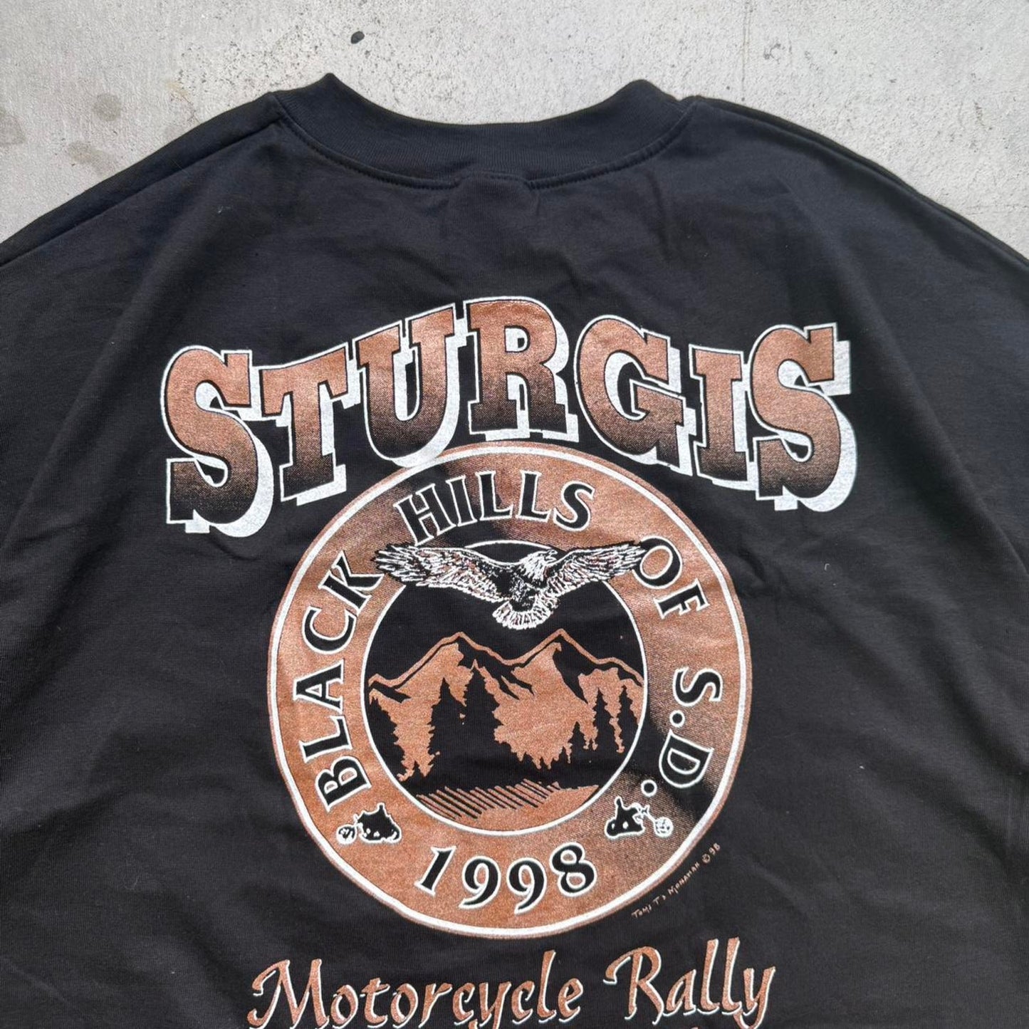 Vintage 1998 Sturgis Black Hills Rally Biker Motorcycle T-Shirt - XX-Large