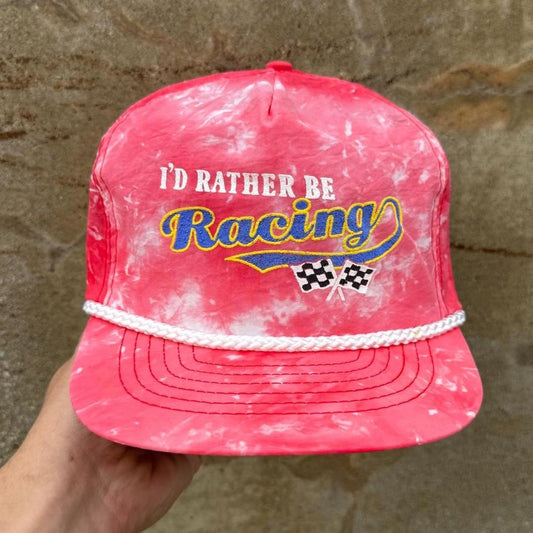 Vintage 90s I’d Rather Be Racing Racecar Cap