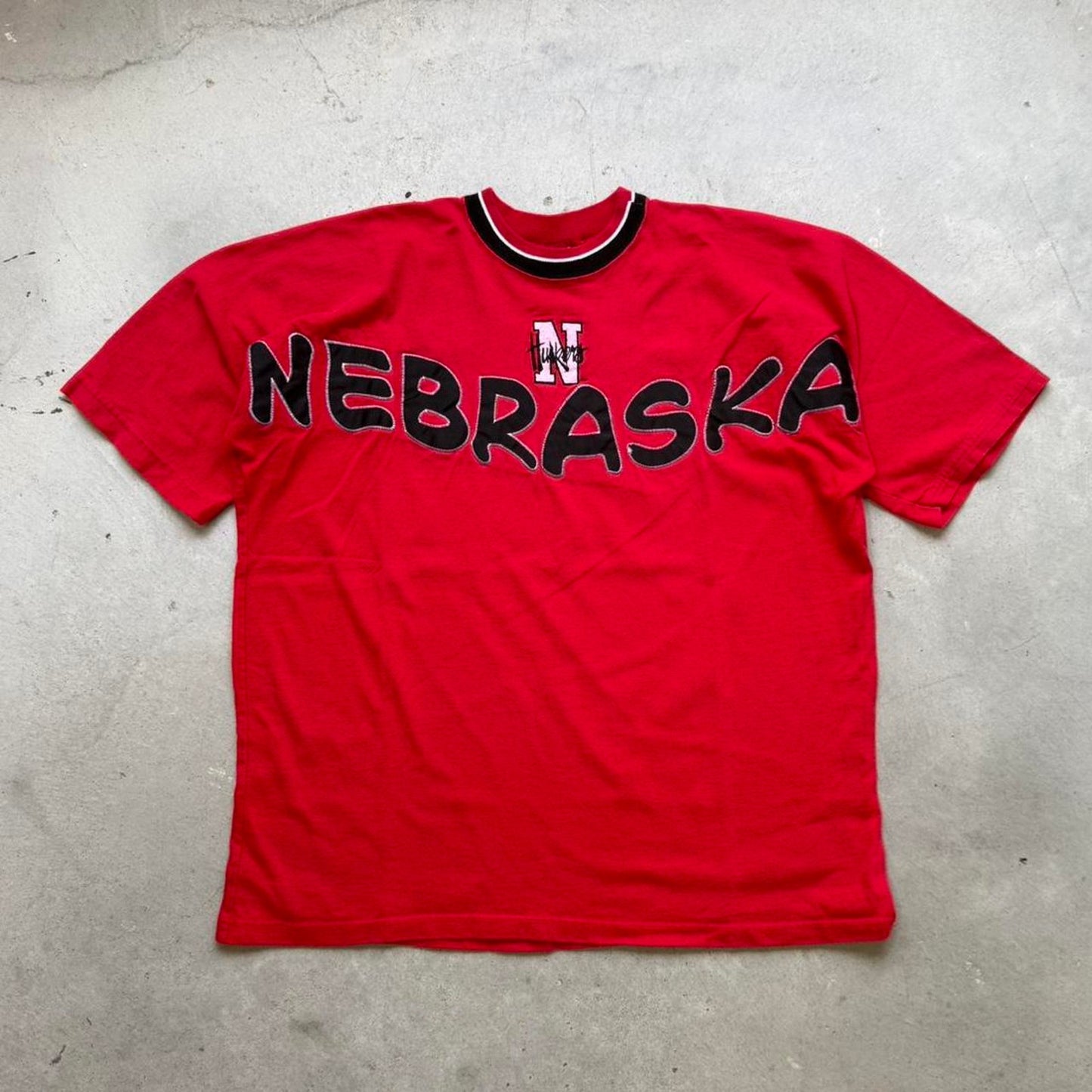 Vintage 90s Nebraska Huskers Spell Out T-Shirt - X-Large