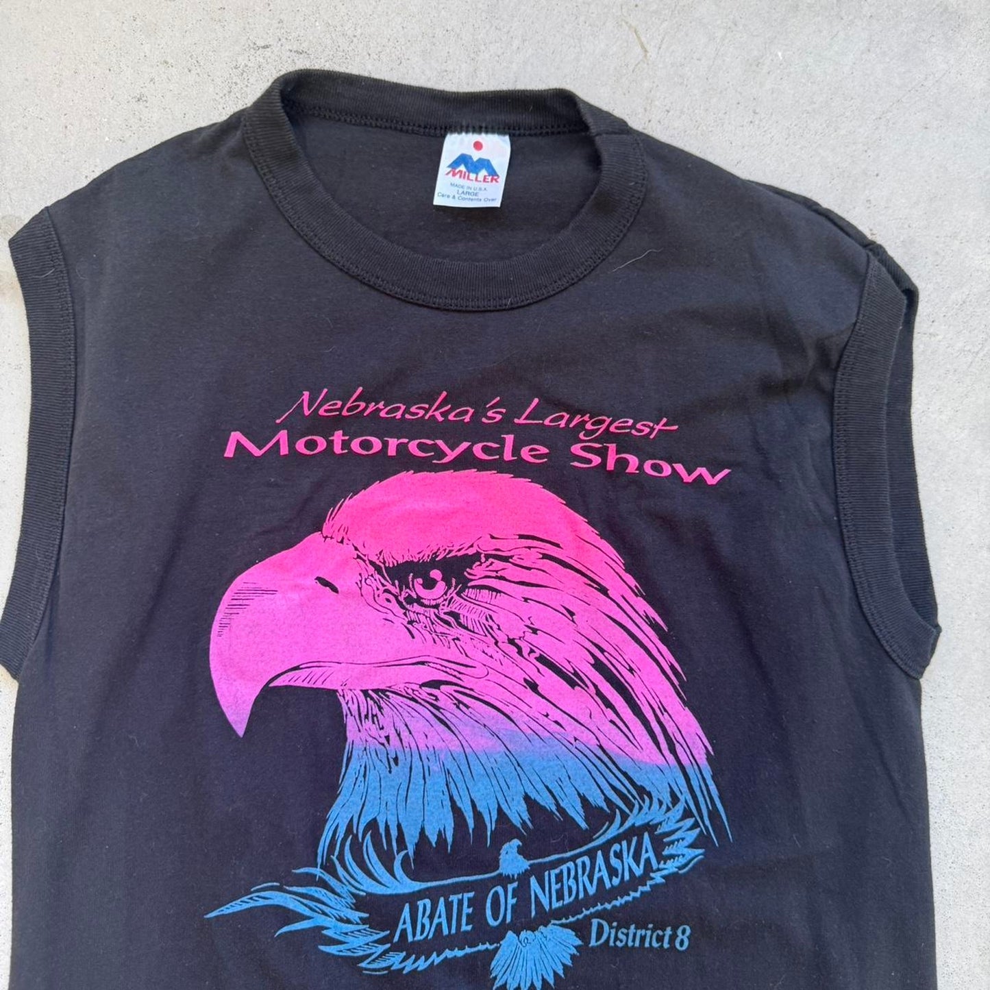 Vintage 1991 Motorcycle Show Nebraska Eagle Biker Sleeveless T-Shirt - Large