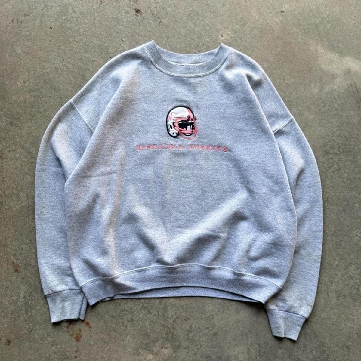 Vintage 90s Nebraska Huskers Helmet Crewneck - Large