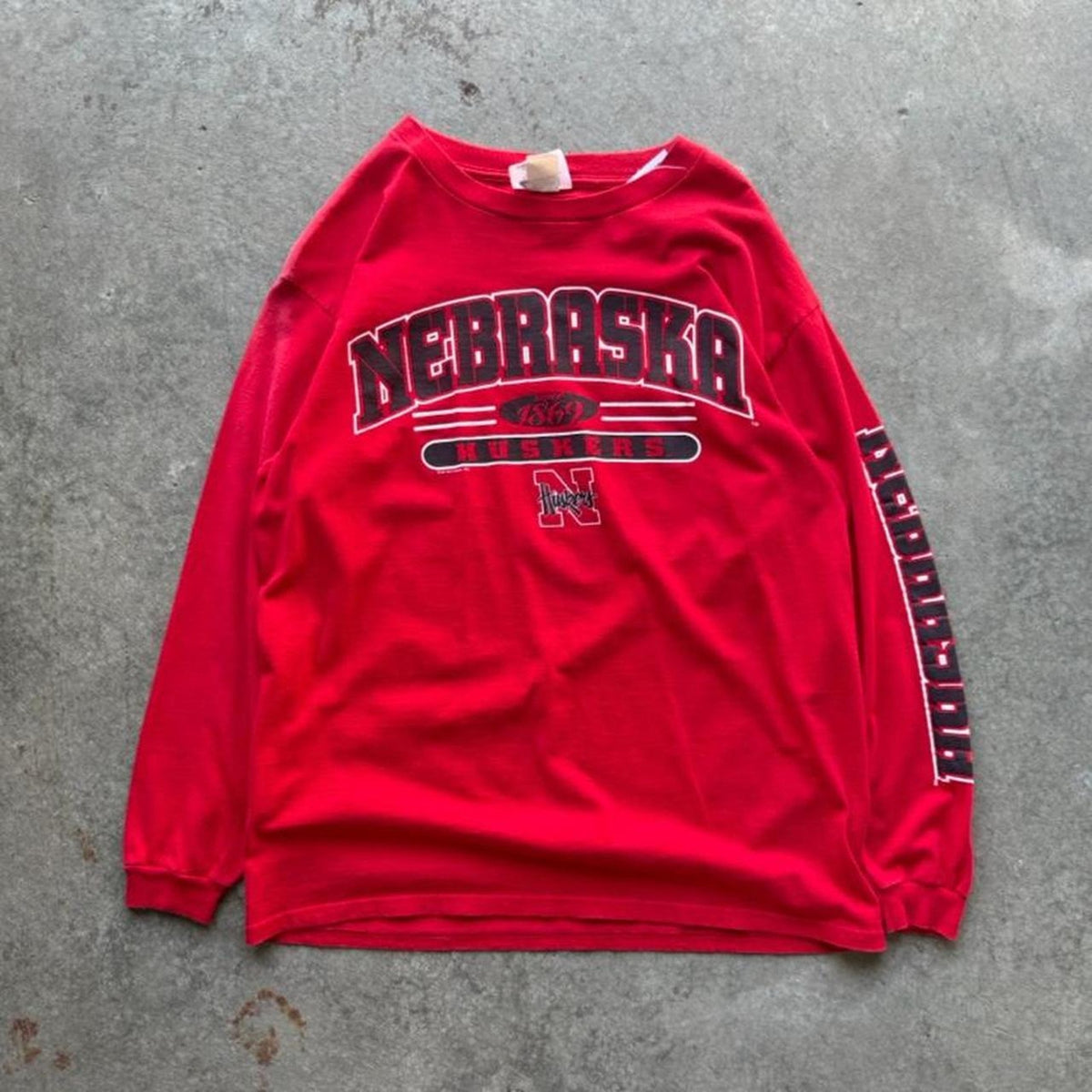 Vintage Nebraska Huskers Long Sleeve T-Shirt - Large