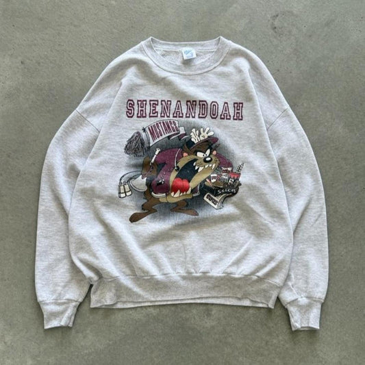 Vintage 90s Shenandoah University Mustangs Taz Looney Tunes Crewneck  - X-Large