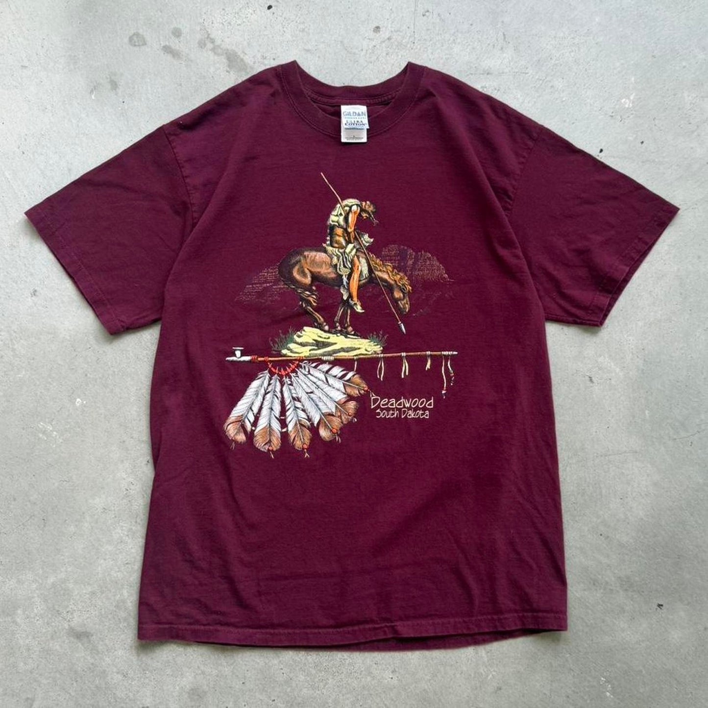 Vintage Deadwood South Dakota Native American T-Shirt - Large