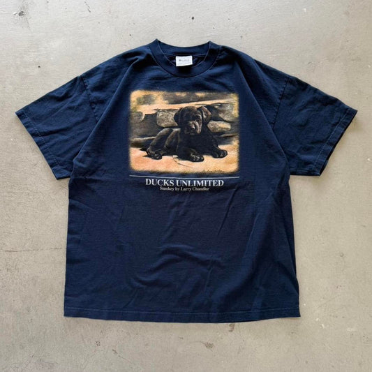 Vintage 90s Ducks Unlimited Black Lab Animal T-Shirt - XX-Large
