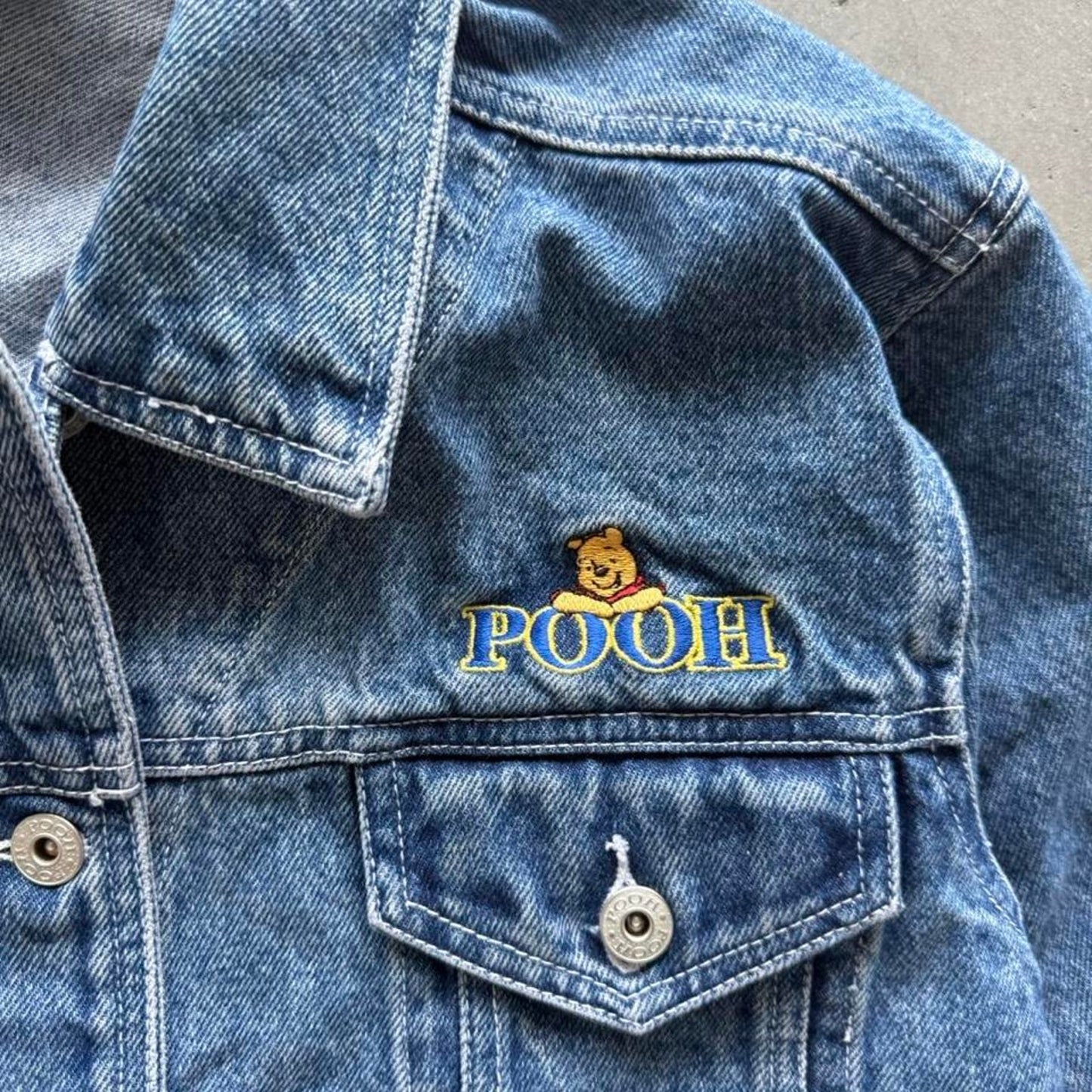 Vintage 90s Winnie the Pooh Embroidered Jean Jacket - X-Large