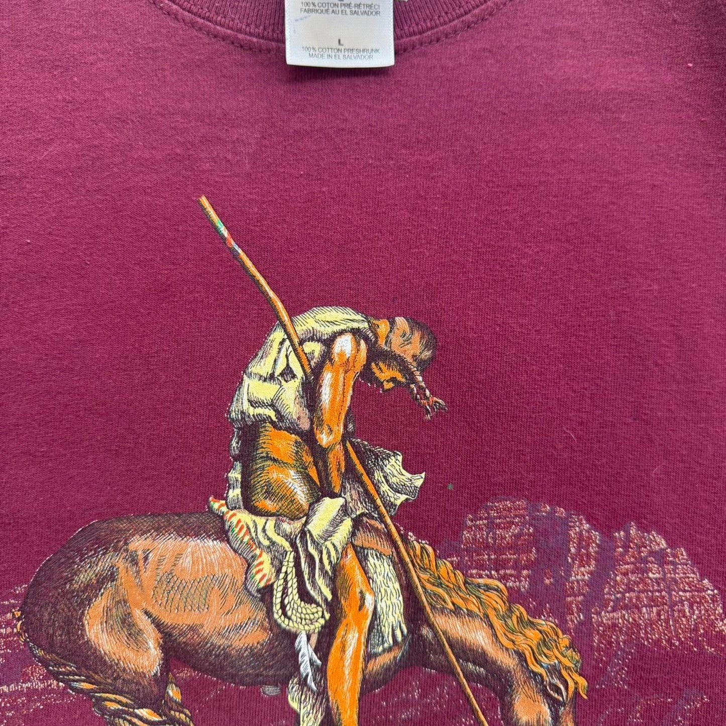 Vintage Deadwood South Dakota Native American T-Shirt - Large