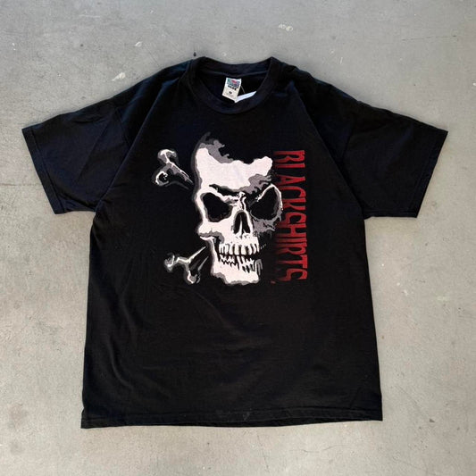 Vintage 90s Nebraska Huskers Blackshirts Skull and Crossbones T-Shirt - X-Large