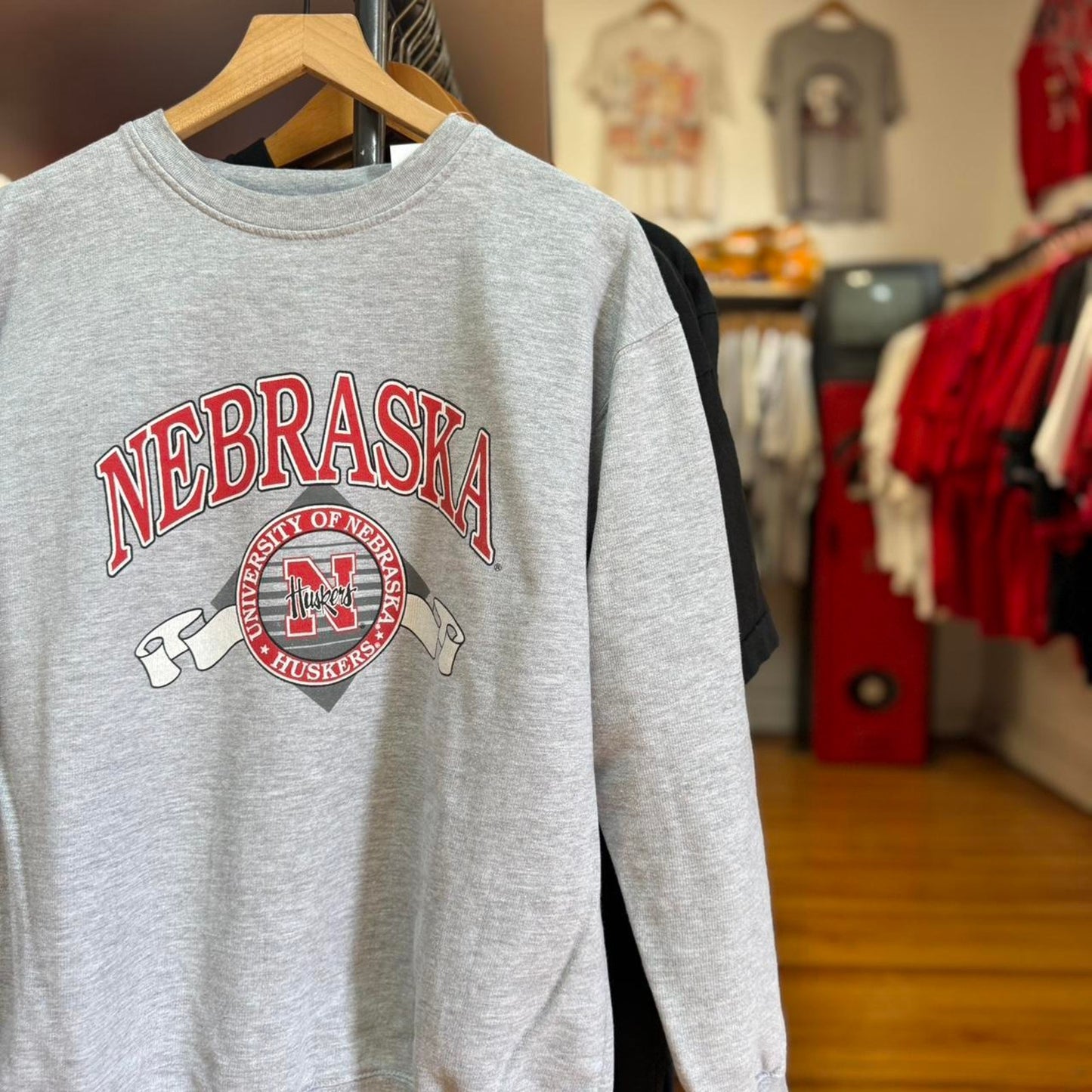 Vintage 90s Nebraska Huskers Football Crewneck - Large