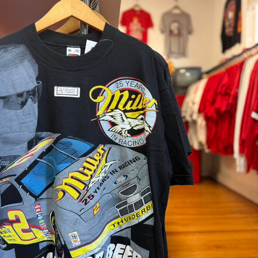 Vintage Miller Racing 25th Anniversary AOP Racing NASCAR T-Shirt - X-Large