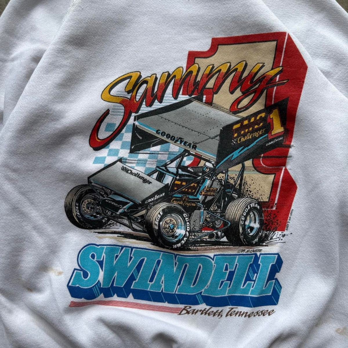 Vintage 90s Dirt Track Racing Swindell Crewneck - Large