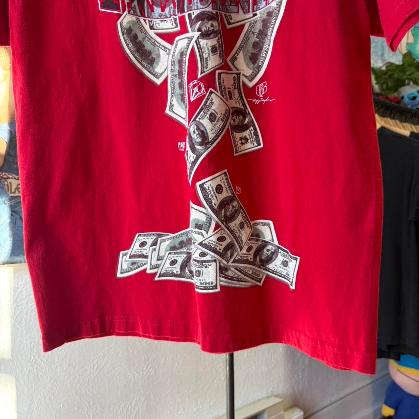 Vintage 90s Ruff Ryders Stackn Presidents Money Cash Rap T-Shirt - Large