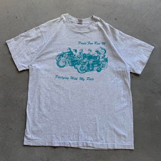 Vintage 1992 Fred’s Fun Run Poker Biker Motorcycle T-Shirt - X-Large