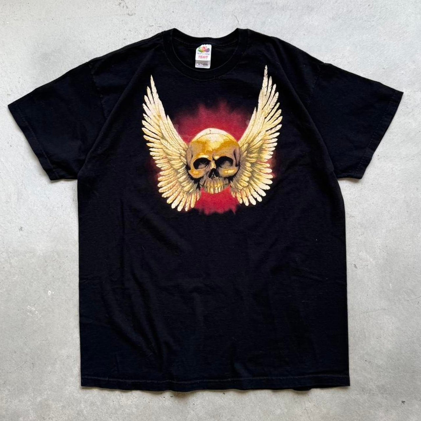 Vintage 90s Mayhem Winged Skull Biker T-Shirt - X-Large