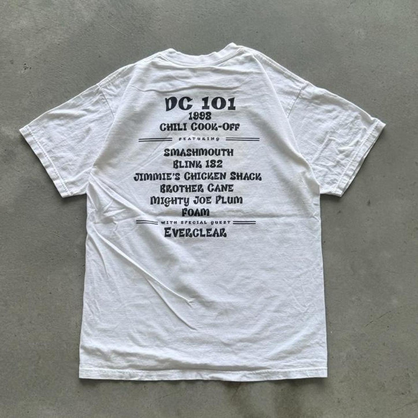 Vintage 90s DC 101 Chili Band Blink 182 Smashmouth Band Concert T-Shirt - Large