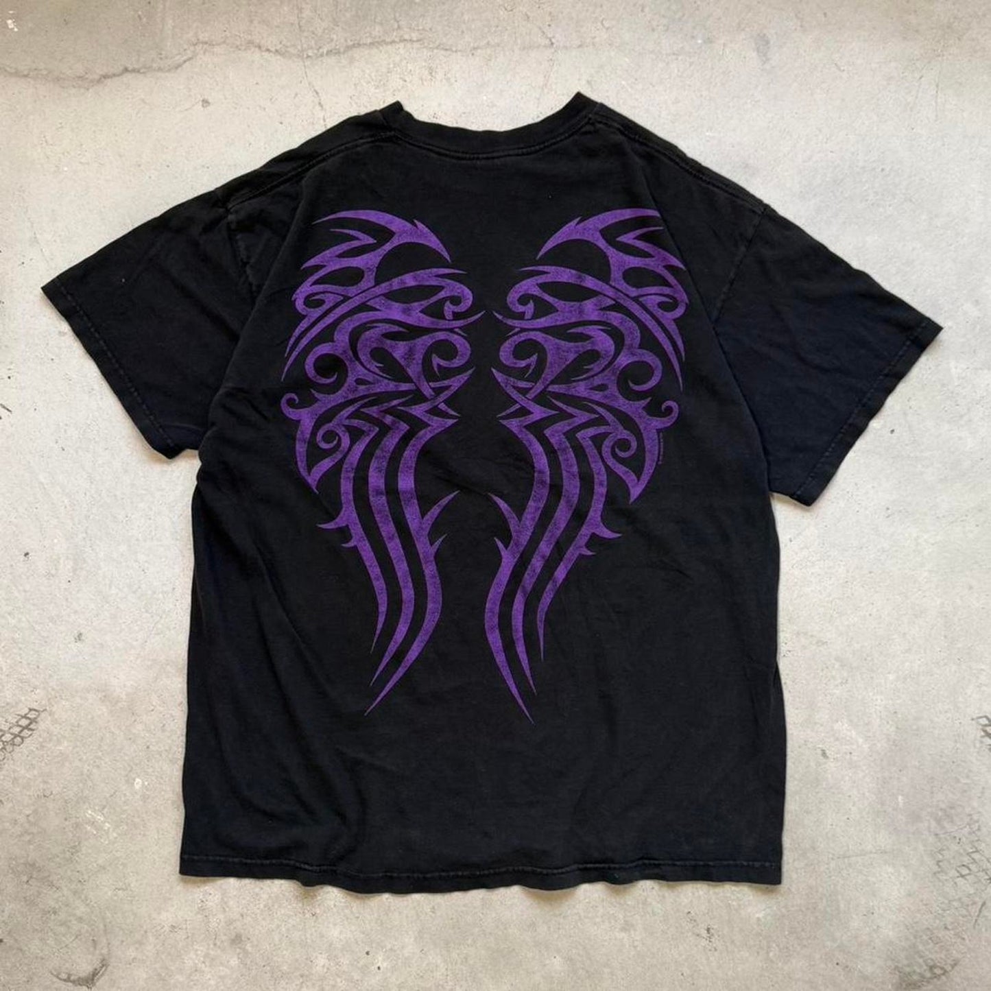 Vintage 90s Fashion Victim Tribal Tattoo Style T-Shirt - X-Large