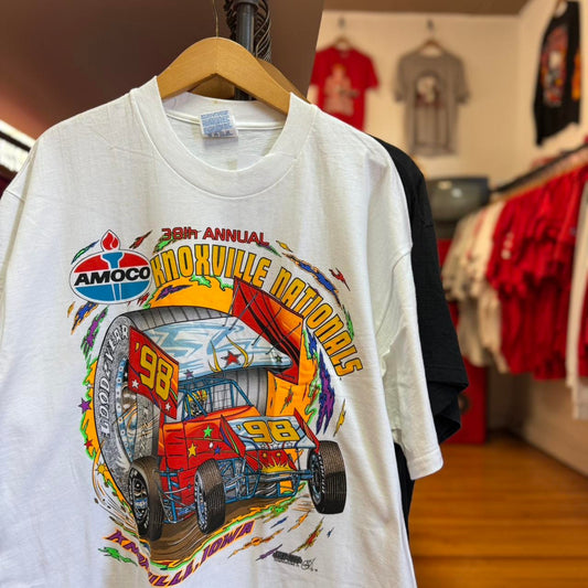 Vintage 1998 Amoco Dirt Track Racing Colorful T-Shirt - X-Large