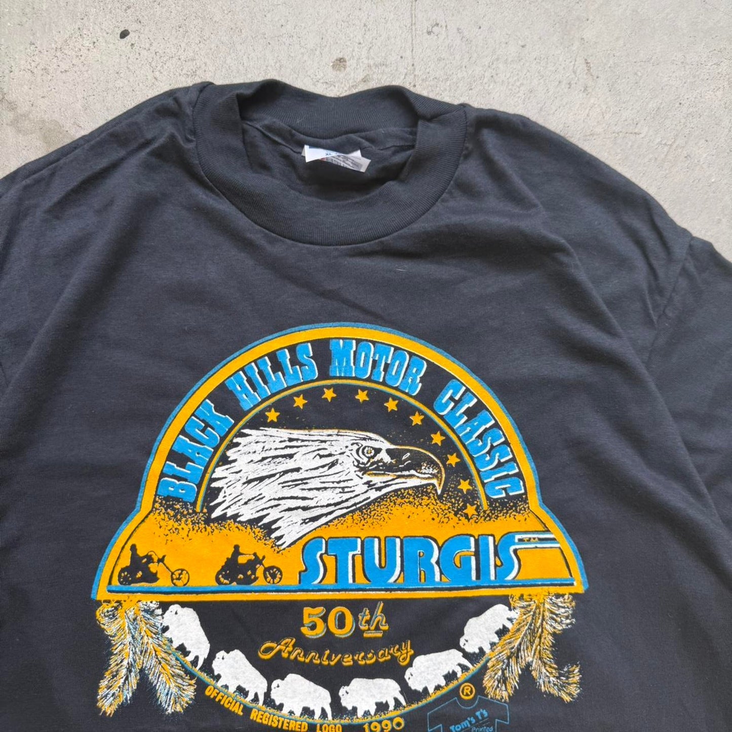 Vintage 1990 Sturgis Black Hills Rally Biker Motorcycle T-Shirt - X-Large