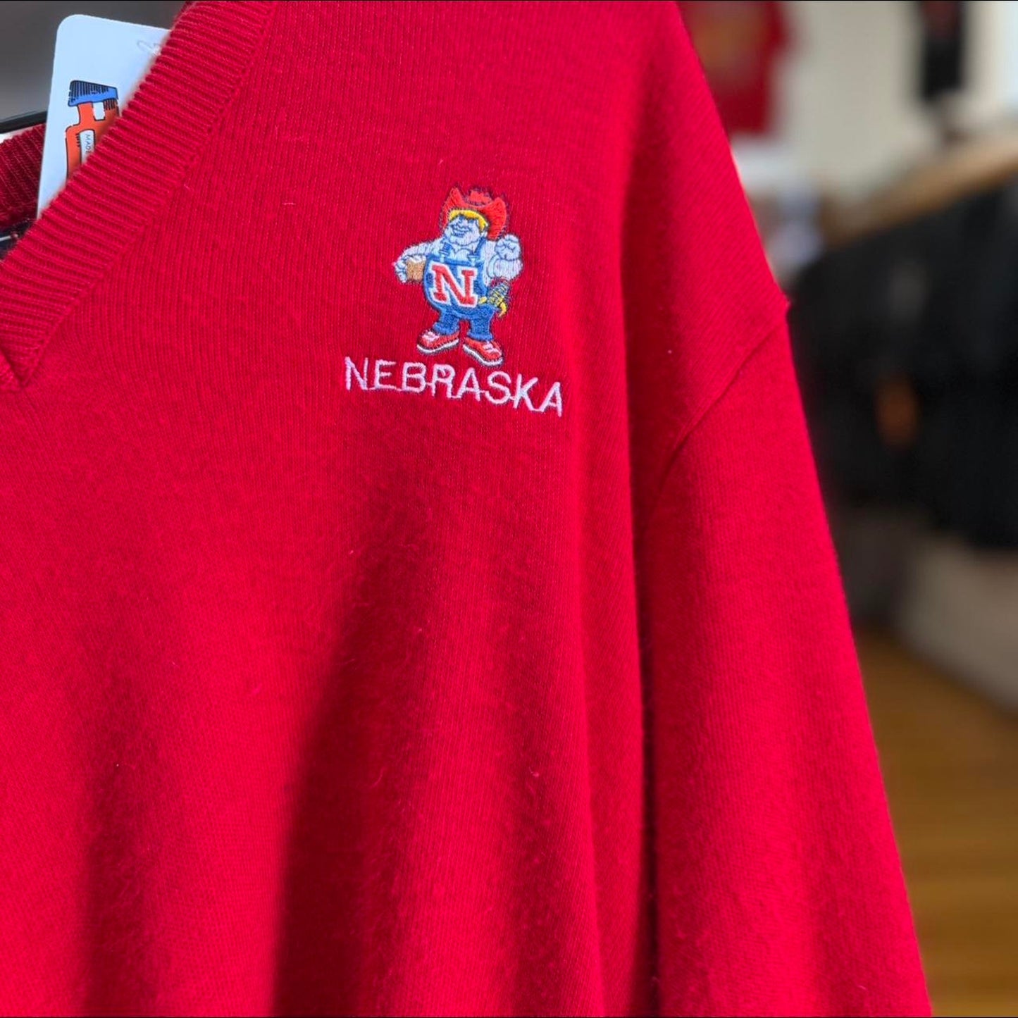 Vintage 90s Nebraska Huskers Herbie V Neck Sweater