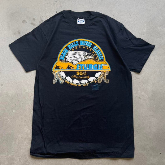 Vintage 1990 Sturgis Black Hills Rally Biker T-Shirt - Large
