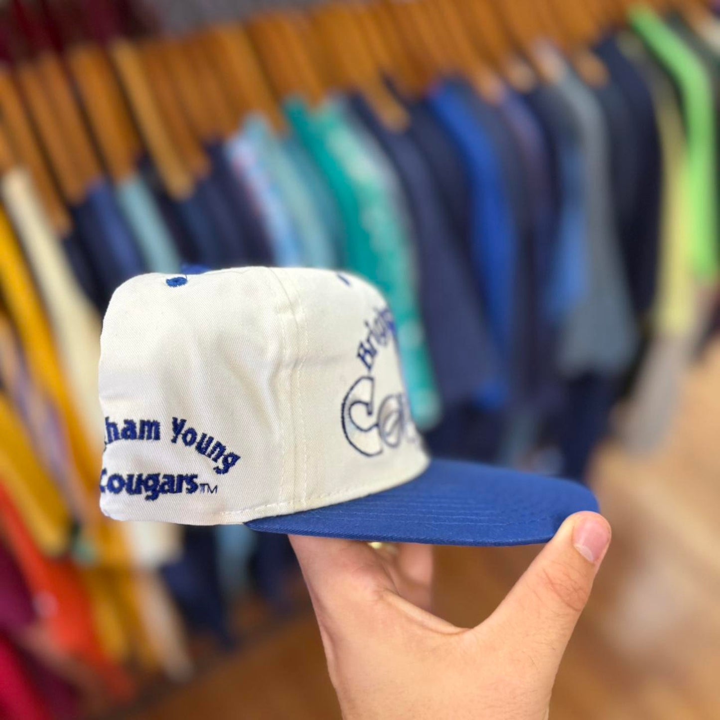 Vintage 90s Brigham Young Cougars 1 Apparel Snapback