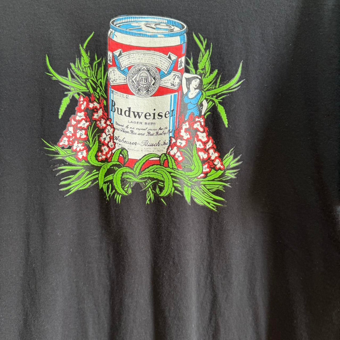 Vintage Budweiser Aloha Hawaii Style Beer Alcohol T-Shirt