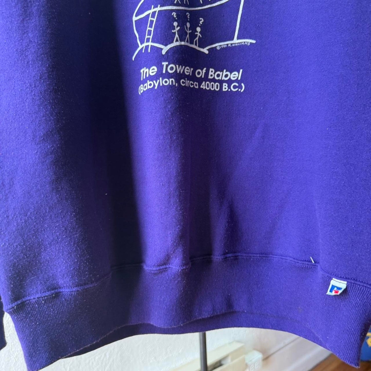 Vintage 90s Russell Athletic Architecture Tower of Babel Crewneck - X-Large