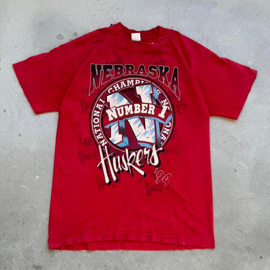 Vintage 1994 Nebraska Huskers National Champs T-Shirt - Large