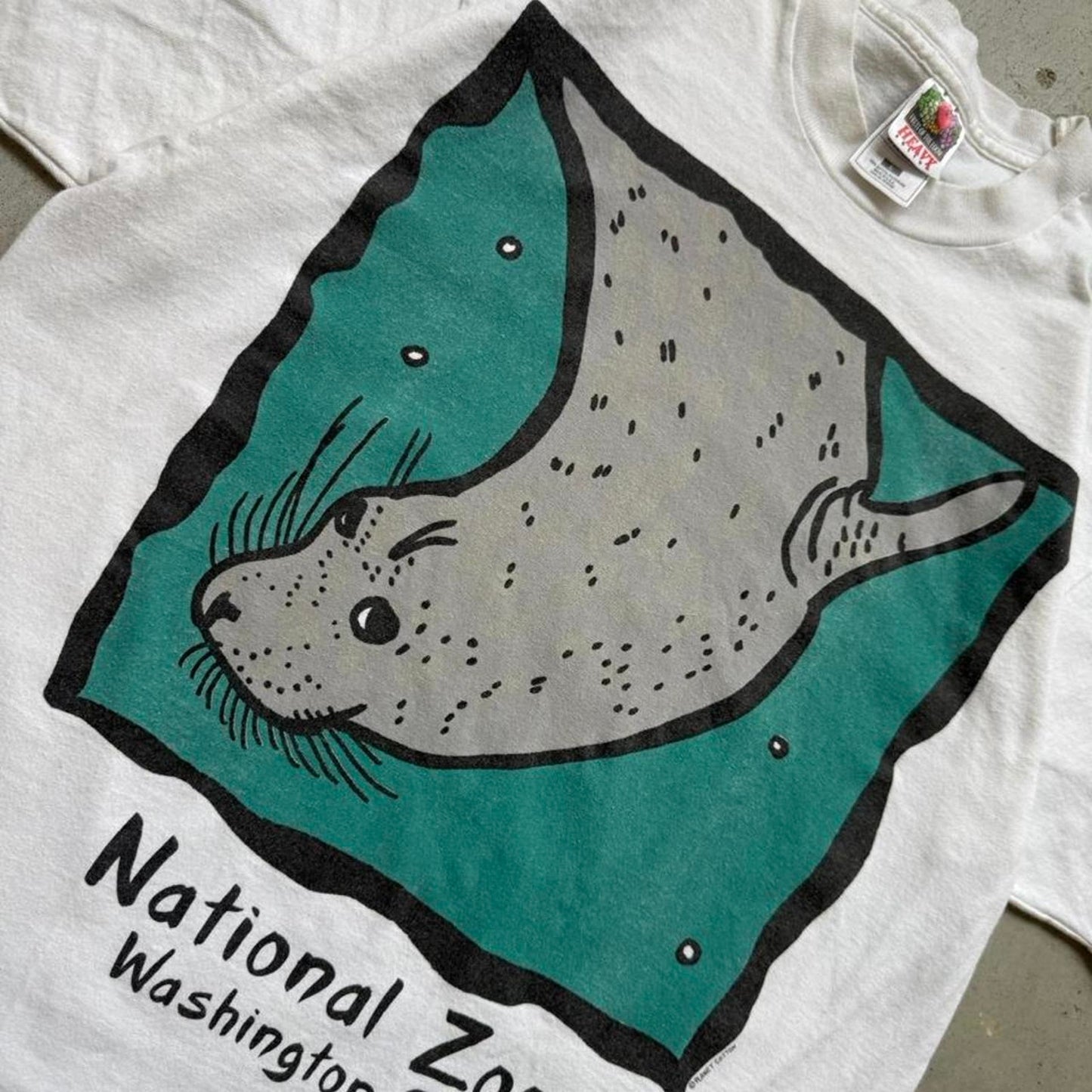 Vintage 90s National Zoo Washington DC Seal Animal T-Shirt - Large