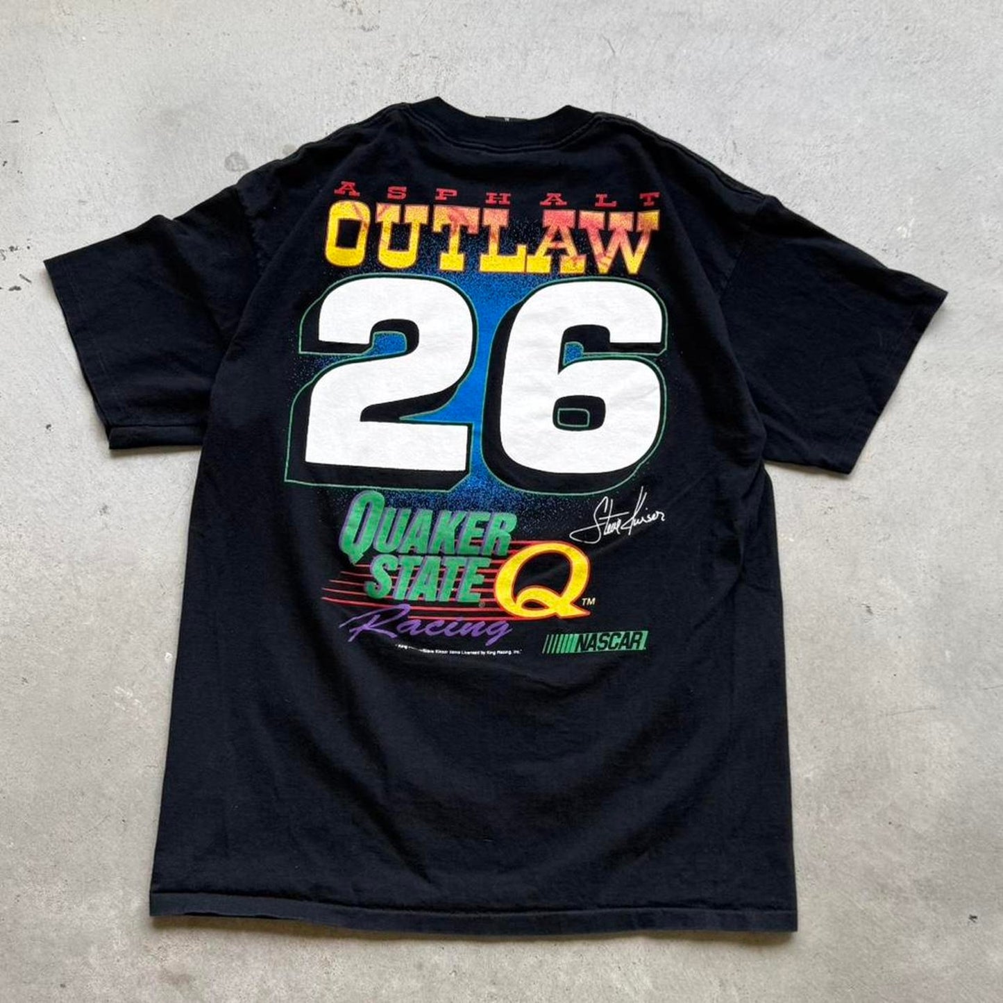 Vintage 90s Quaker State NASCAR Steve Kinder Racing Race Car T-Shirt - X-Large