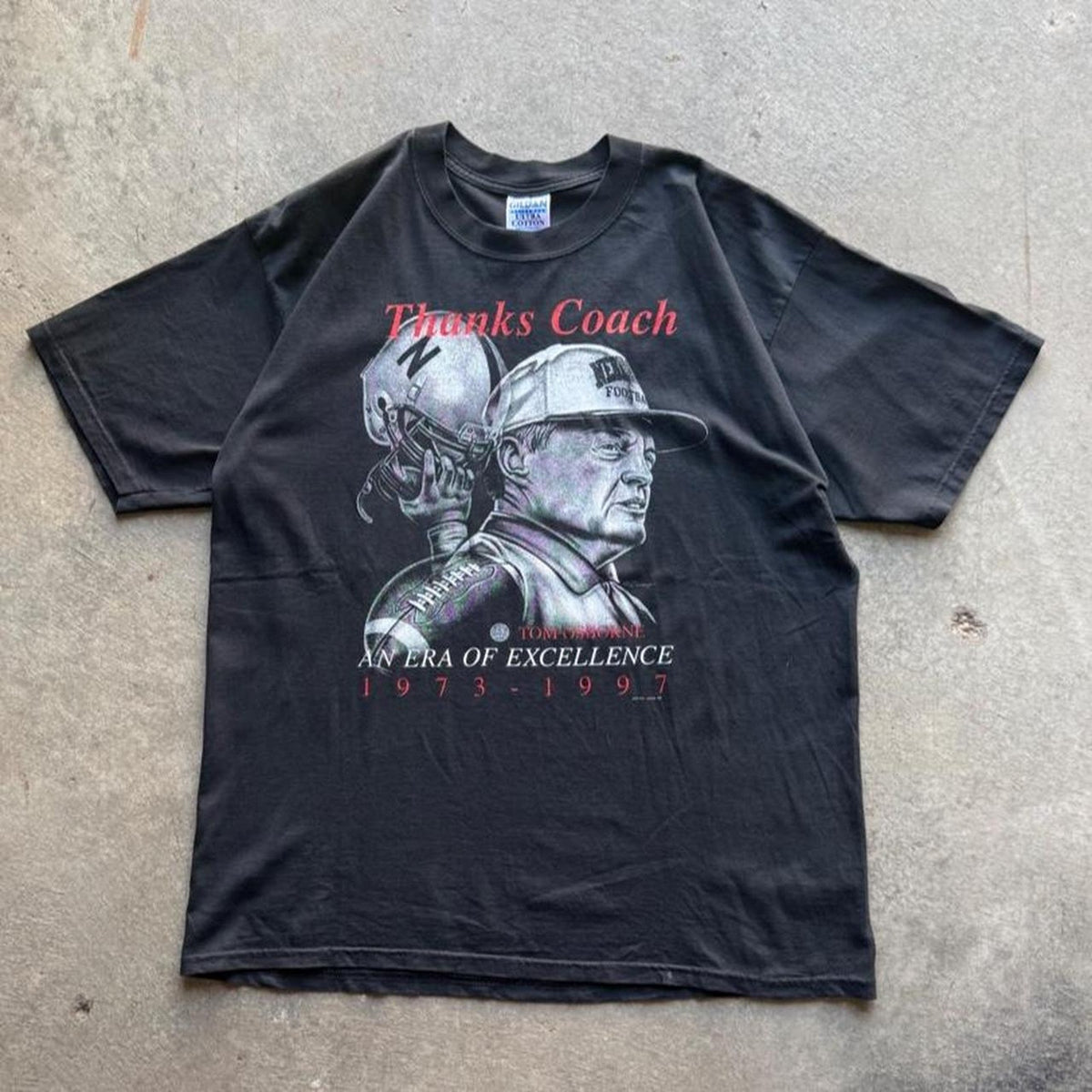 Vintage 90s Nebraska Huskers Thanks Coach Tom Osborne T-Shirt - X-Large