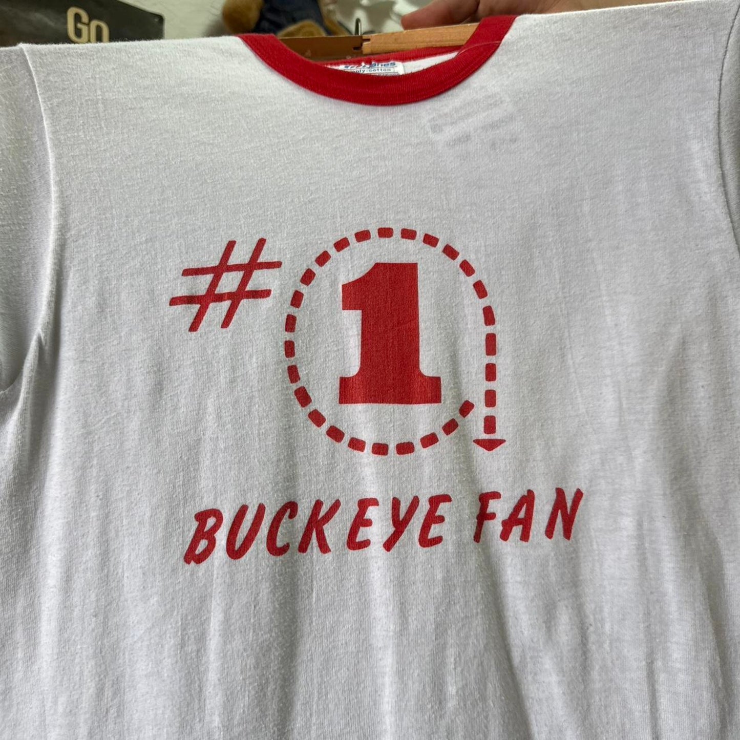 Vintage 80s Number One Buckeye Fan Wisconsin T-Shirt - Medium