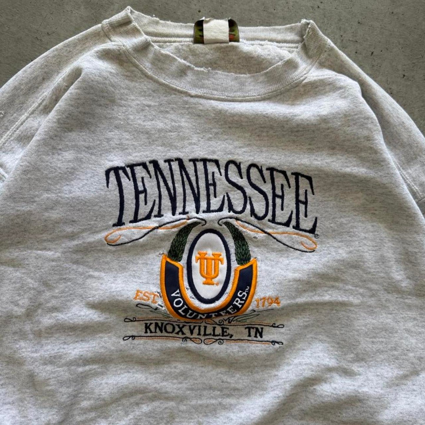 Vintage 90s Tennessee Volunteers Vols Embroidered Crewneck - X-Large