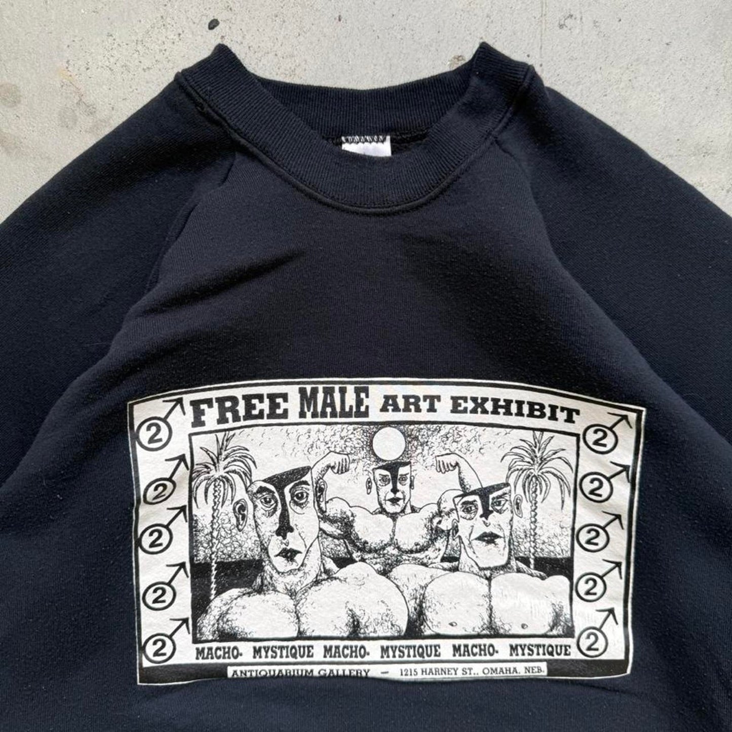 Vintage 90s Free Male Art Exhibit Macho Mystique Crewneck - X-Large