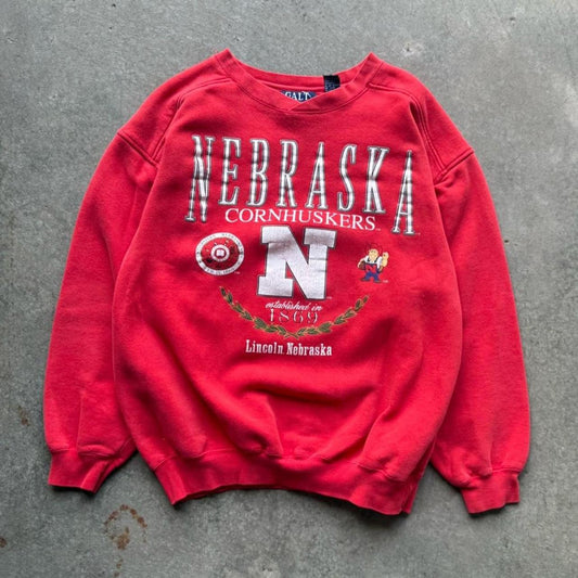 Vintage 90s Nebraska Huskers Herbie Galt Sand Crewneck - Large